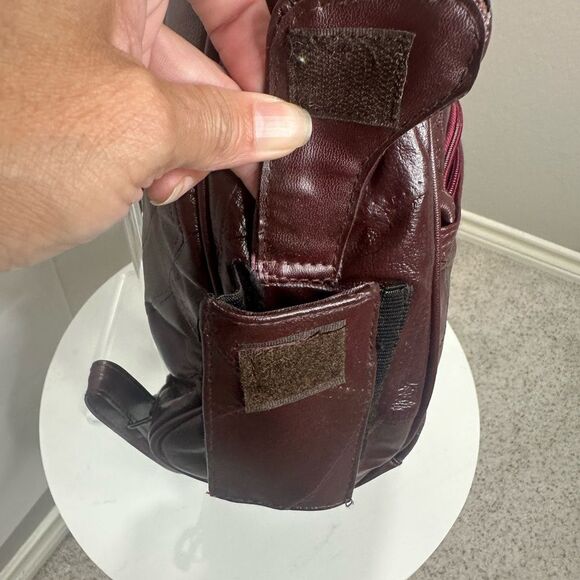 Women’s Brown Burgundy Leather Sling Bag with adjustable straps - Picture 5 of 9